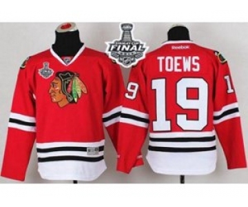 youth nhl jerseys chicago blackhawks #19 toews red[2015 stanley cup]