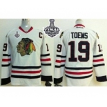 youth nhl jerseys chicago blackhawks #19 toews white[2015 stanley cup][patch C]