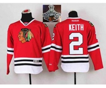 youth nhl jerseys chicago blackhawks #2 keith red[2015 Stanley cup champions]