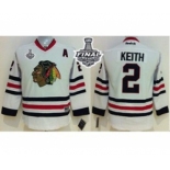 youth nhl jerseys chicago blackhawks #2 keith white[2015 Stanley Cup ][patch A]