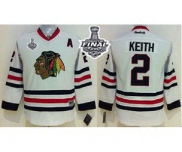 youth nhl jerseys chicago blackhawks #2 keith white[2015 Stanley Cup ][patch A]