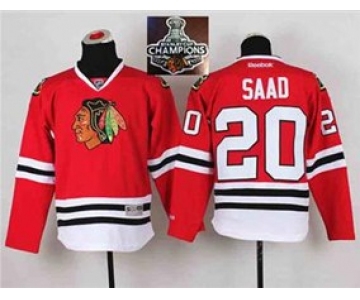 youth nhl jerseys chicago blackhawks #20 saad red[2015 Stanley cup champions]