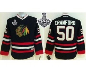 youth nhl jerseys chicago blackhawks #50 crawford black[2015 stanley cup]