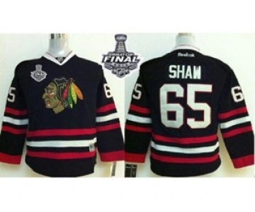 youth nhl jerseys chicago blackhawks #65 shaw black[2015 stanley cup]