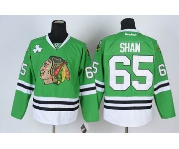 youth nhl jerseys chicago blackhawks #65 shaw  green