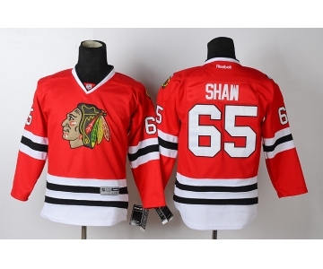 youth nhl jerseys chicago blackhawks #65 shaw red