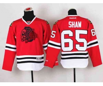 youth nhl jerseys chicago blackhawks #65 shaw red[the skeleton head]