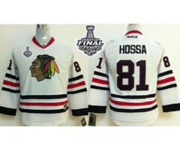 youth nhl jerseys chicago blackhawks #81 hossa white[2015 stanley cup]