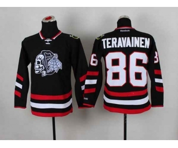 youth nhl jerseys chicago blackhawks #86 teravainen black-1[2014 Stadium Series][the skeleton head]