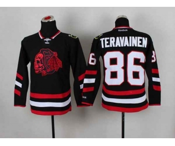 youth nhl jerseys chicago blackhawks #86 teravainen black[2014 Stadium Series][the skeleton head]