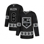 Kings #6 Jake Muzzin Black Team Logo Fashion Stitched Hockey Jersey