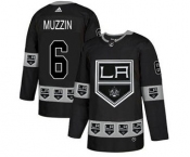 Kings #6 Jake Muzzin Black Team Logo Fashion Stitched Hockey Jersey