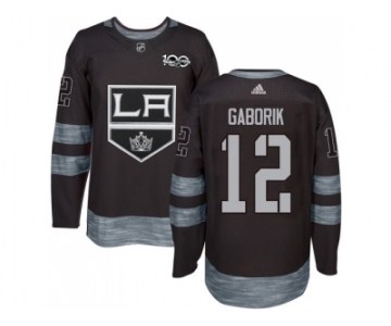 Los Angeles Kings #12 Marian Gaborik Black 1917-2017 100th Anniversary Stitched NHL Jersey