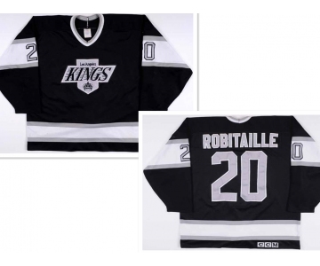 Los Angeles Kings #20 Luc Robitaille Black Throwback CCM Jersey