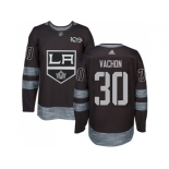 Los Angeles Kings #30 Rogie Vachon Black 1917-2017 100th Anniversary Stitched NHL Jersey