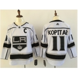 Men Adidas Los Angeles Kings #11 Anze Kopitar White Road Authentic Stitched NHL Jersey