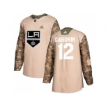 Men Adidas Los Angeles Kings #12 Marian Gaborik Camo Authentic 2017 Veterans Day Stitched NHL Jersey