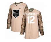 Men Adidas Los Angeles Kings #12 Marian Gaborik Camo Authentic 2017 Veterans Day Stitched NHL Jersey