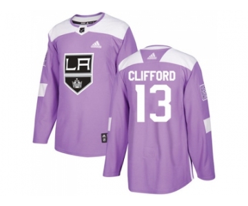 Men Adidas Los Angeles Kings #13 Kyle Clifford Purple Authentic Fights Cancer Stitched NHL Jersey