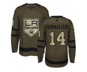 Men Adidas Los Angeles Kings #14 Mike Cammalleri Green Salute to Service Stitched NHL Jersey