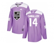 Men Adidas Los Angeles Kings #14 Mike Cammalleri Purple Authentic Fights Cancer Stitched NHL Jersey