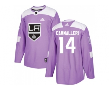 Men Adidas Los Angeles Kings #14 Mike Cammalleri Purple Authentic Fights Cancer Stitched NHL Jersey