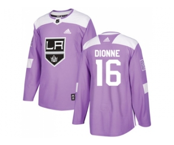 Men Adidas Los Angeles Kings #16 Marcel Dionne Purple Authentic Fights Cancer Stitched NHL Jersey