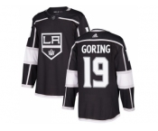 Men Adidas Los Angeles Kings #19 Butch Goring Black Home Authentic Stitched NHL Jersey