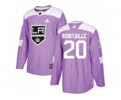 Men Adidas Los Angeles Kings #20 Luc Robitaille Purple Authentic Fights Cancer Stitched NHL Jersey