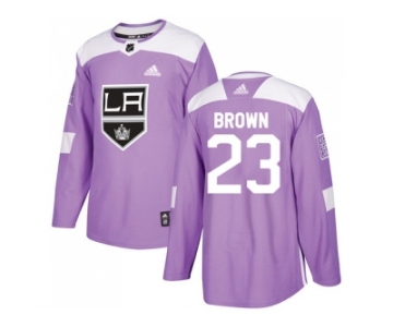 Men Adidas Los Angeles Kings #23 Dustin Brown Purple Authentic Fights Cancer Stitched NHL Jersey