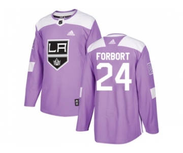 Men Adidas Los Angeles Kings #24 Derek Forbort Purple Authentic Fights Cancer Stitched NHL Jersey