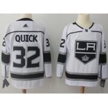 Men Adidas Los Angeles Kings #32 Jonathan Quick White Road Authentic Stitched NHL Jersey