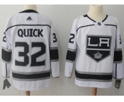 Men Adidas Los Angeles Kings #32 Jonathan Quick White Road Authentic Stitched NHL Jersey