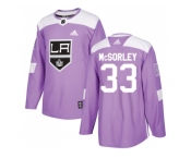 Men Adidas Los Angeles Kings #33 Marty Mcsorley Purple Authentic Fights Cancer Stitched NHL Jersey