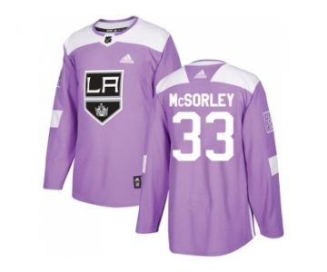 Men Adidas Los Angeles Kings #33 Marty Mcsorley Purple Authentic Fights Cancer Stitched NHL Jersey