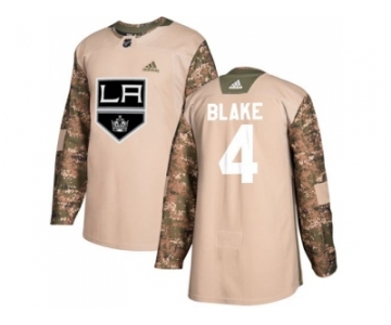 Men Adidas Los Angeles Kings #4 Rob Blake Camo Authentic 2017 Veterans Day Stitched NHL Jersey