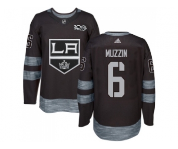 Men Adidas Los Angeles Kings #6 Jake Muzzin Black 1917-2017 100th Anniversary Stitched NHL Jersey