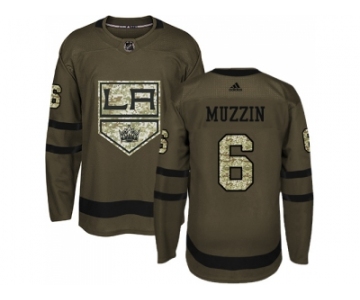 Men Adidas Los Angeles Kings #6 Jake Muzzin Green Salute to Service Stitched NHL Jersey