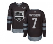 Men Adidas Los Angeles Kings #7 Oscar Fantenberg Black 1917-2017 100th Anniversary Stitched NHL Jersey