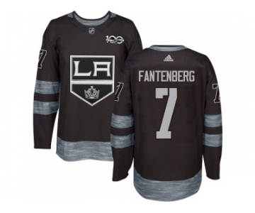 Men Adidas Los Angeles Kings #7 Oscar Fantenberg Black 1917-2017 100th Anniversary Stitched NHL Jersey