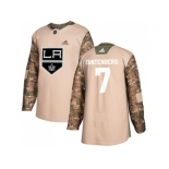 Men Adidas Los Angeles Kings #7 Oscar Fantenberg Camo Authentic 2017 Veterans Day Stitched NHL Jersey