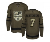 Men Adidas Los Angeles Kings #7 Oscar Fantenberg Green Salute to Service Stitched NHL Jersey