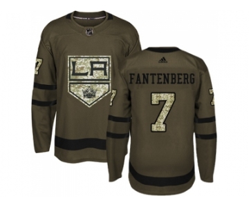 Men Adidas Los Angeles Kings #7 Oscar Fantenberg Green Salute to Service Stitched NHL Jersey