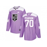 Men Adidas Los Angeles Kings #70 Tanner Pearson Purple Authentic Fights Cancer Stitched NHL Jersey