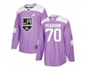 Men Adidas Los Angeles Kings #70 Tanner Pearson Purple Authentic Fights Cancer Stitched NHL Jersey