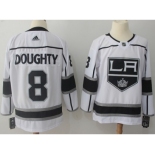 Men Adidas Los Angeles Kings #8 Drew Doughty White Road Authentic Stitched NHL Jersey