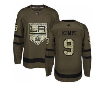 Men Adidas Los Angeles Kings #9 Adrian Kempe Green Salute to Service Stitched NHL Jersey