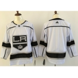 Men Adidas Los Angeles Kings Blank White Road Authentic Stitched NHL Jersey