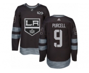 Men's Adidas Los Angeles Kings #9 Teddy Purcell Authentic Black 1917-2017 100th Anniversary NHL Jersey