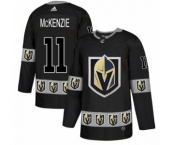 Men's Adidas Vegas Golden Knights #11 Curtis McKenzie Authentic Black Team Logo Fashion NHL Jersey